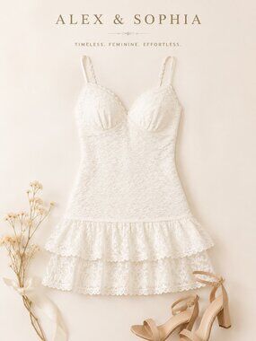 Alex & Sophia Juniors' V-Neck Sleeveless A-Line Mini Lace Dress – White – Size 0